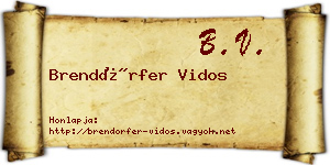 Brendörfer Vidos névjegykártya